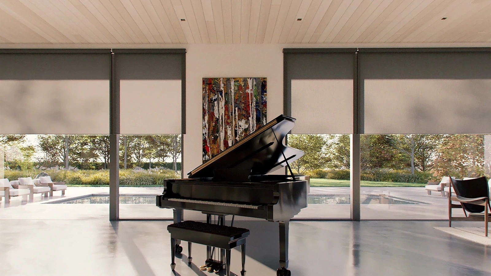 Lutron Installer Featured Motorized Shades Living Room Lutron Installer Featured Motorized Shades Living Room