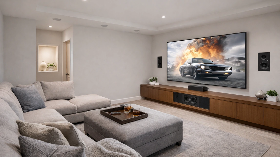 Media Room Installation Clean Surround Layout Media Room Installation Clean Surround Layout