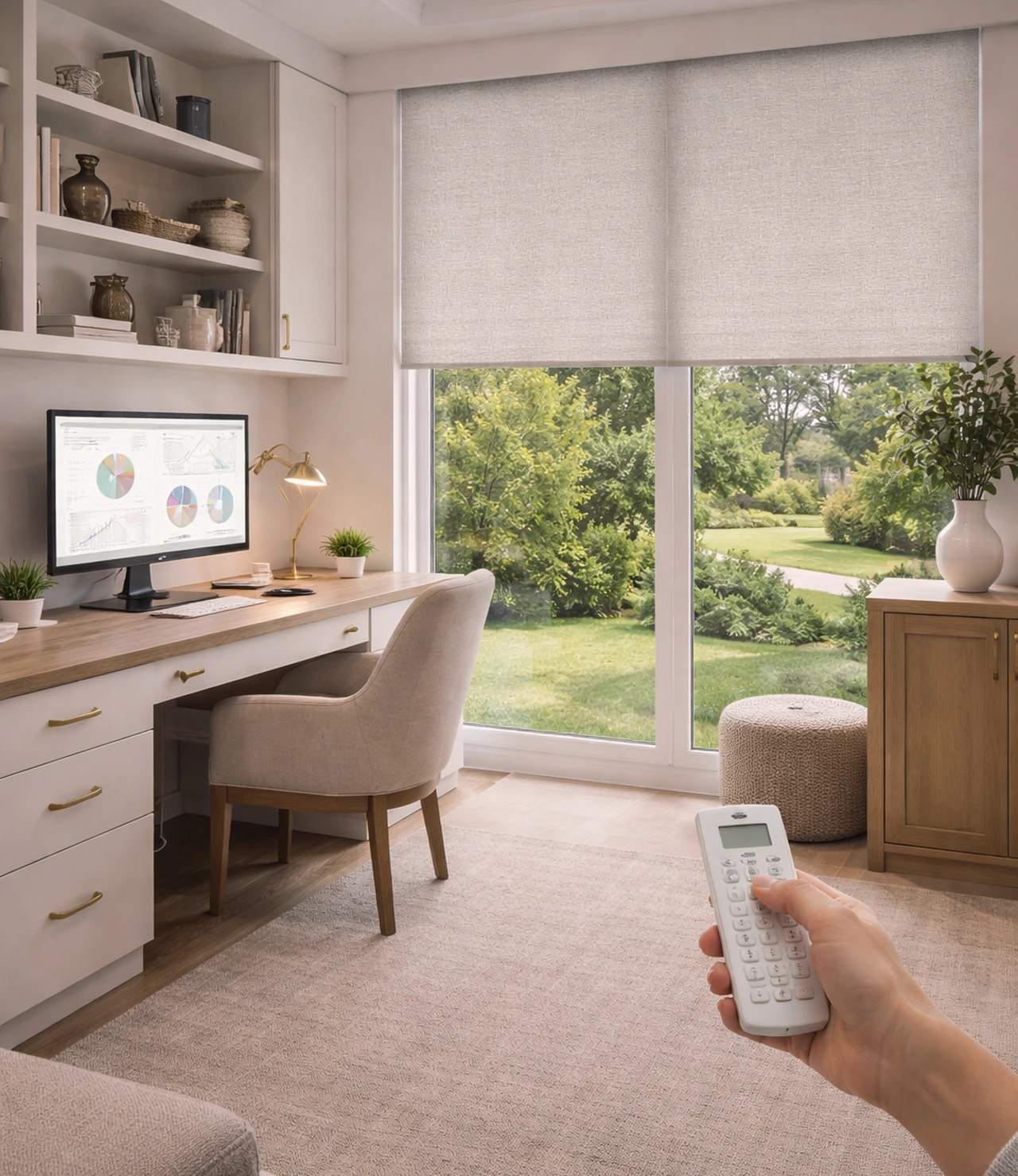 Motorized Shades Home Office Screen Glare Control Motorized Shades Home Office Screen Glare Control