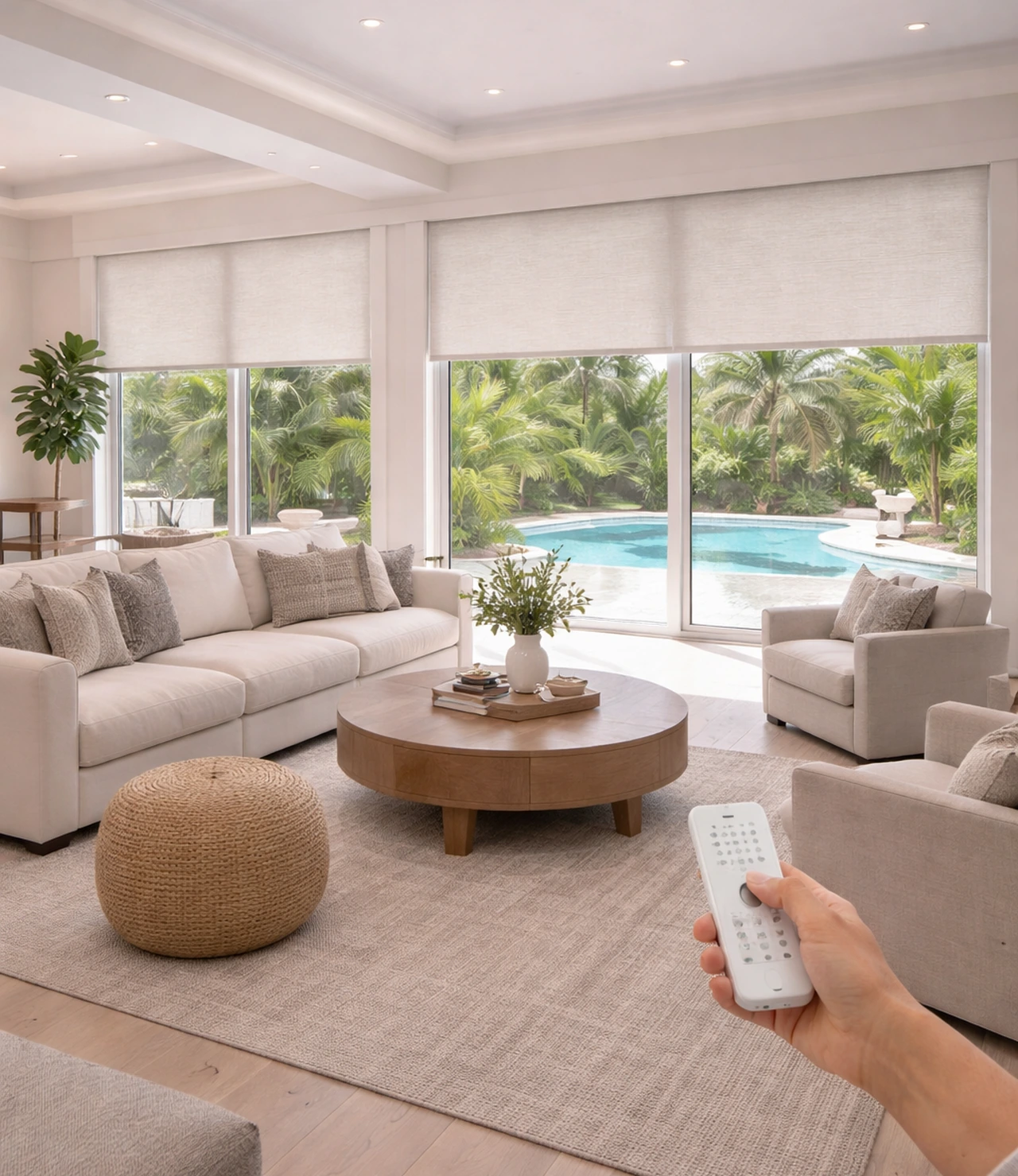 Motorized Shades Open Concept Living Room Daylight Control Motorized Shades Open Concept Living Room Daylight Control