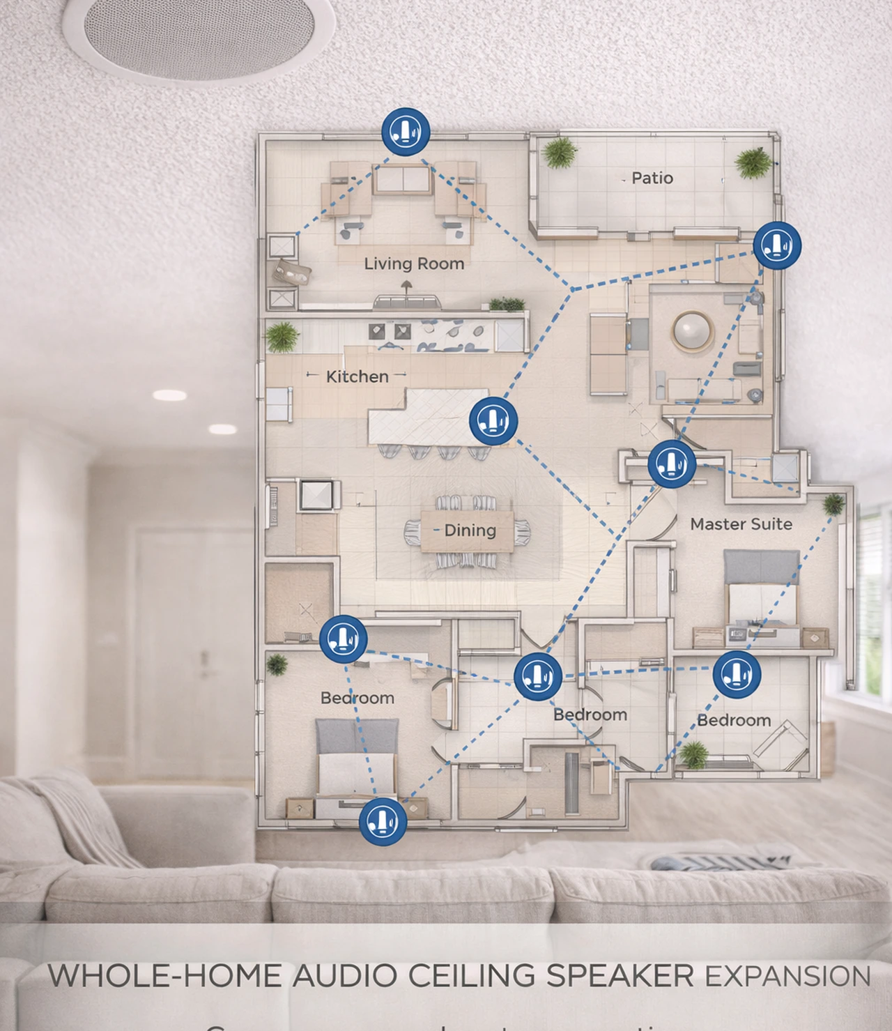 Whole Home Audio Ceiling Speaker Expansion Plan Whole Home Audio Ceiling Speaker Expansion Plan